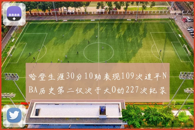 哈登生涯30分10助表现109次追平NBA历史第二仅次于大O的227次纪录
